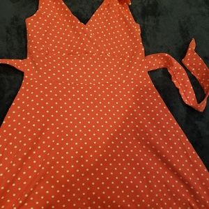 Pin-up Styled Salmon with small white polka dots